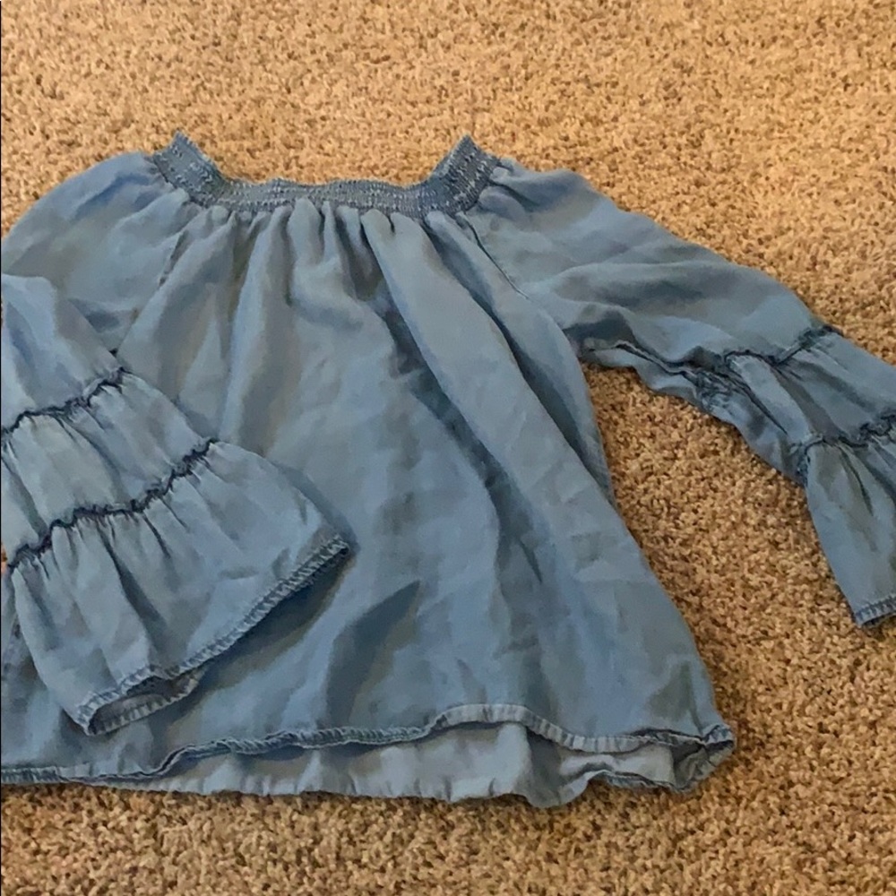 denim looking off the shoulders top